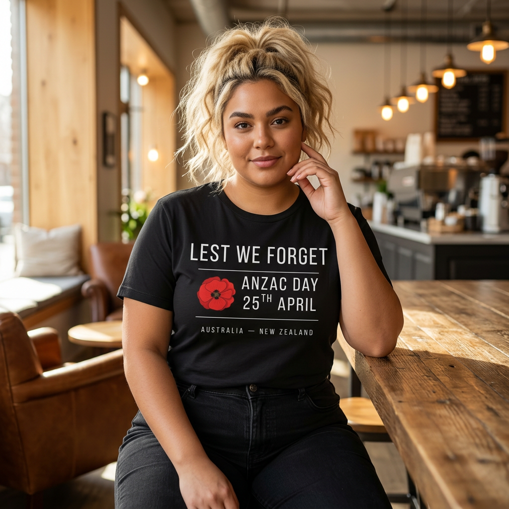 ANZAC Day Tee — "Lest We Forget" Remembrance T-Shirt (25th April, Australia & New Zealand)