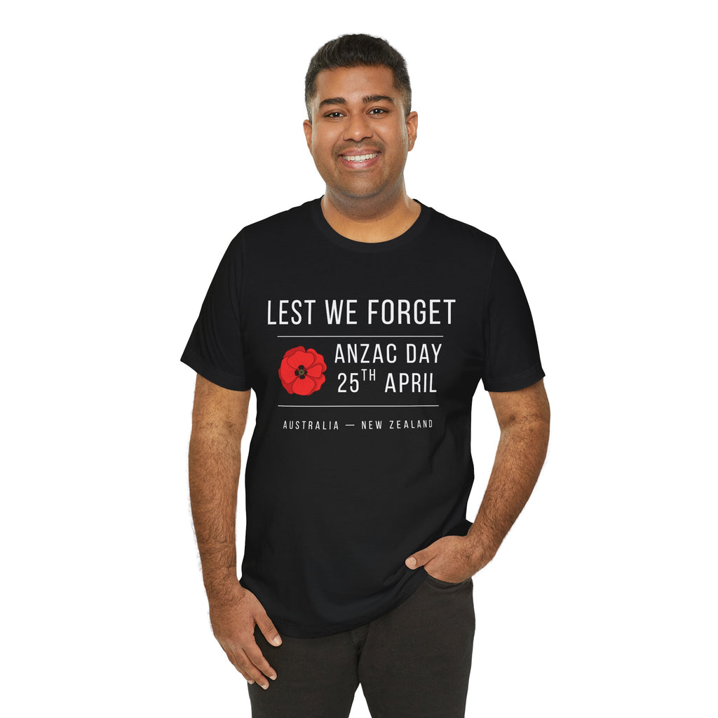 ANZAC Day Tee — "Lest We Forget" Remembrance T-Shirt (25th April, Australia & New Zealand)