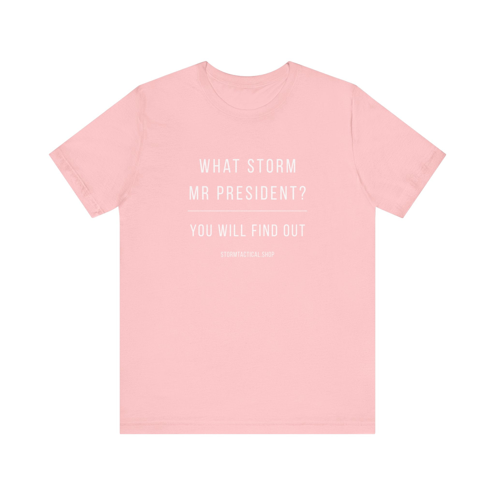 Graphic Tee — "What Storm Mr President? You Will Find Out" Statement Shirt
