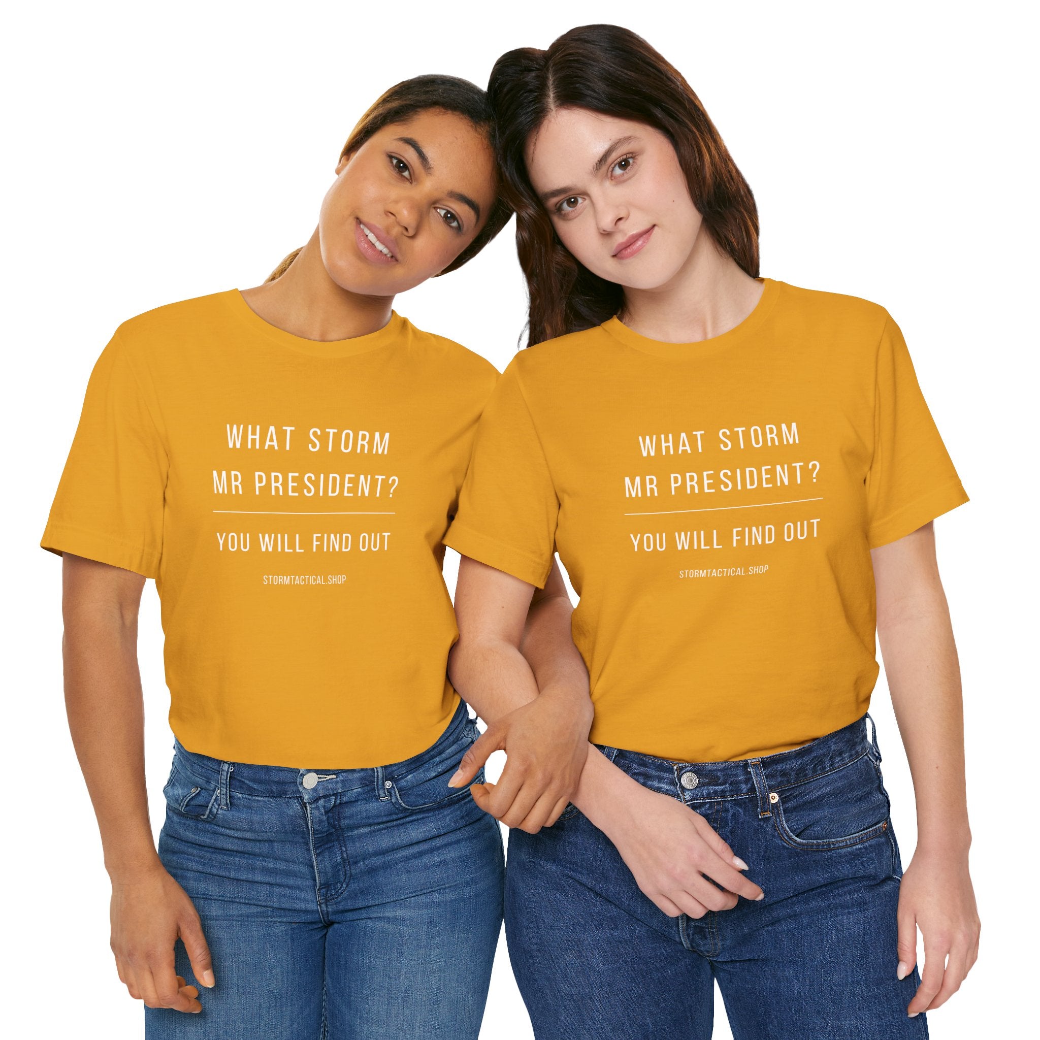 Graphic Tee — "What Storm Mr President? You Will Find Out" Statement Shirt