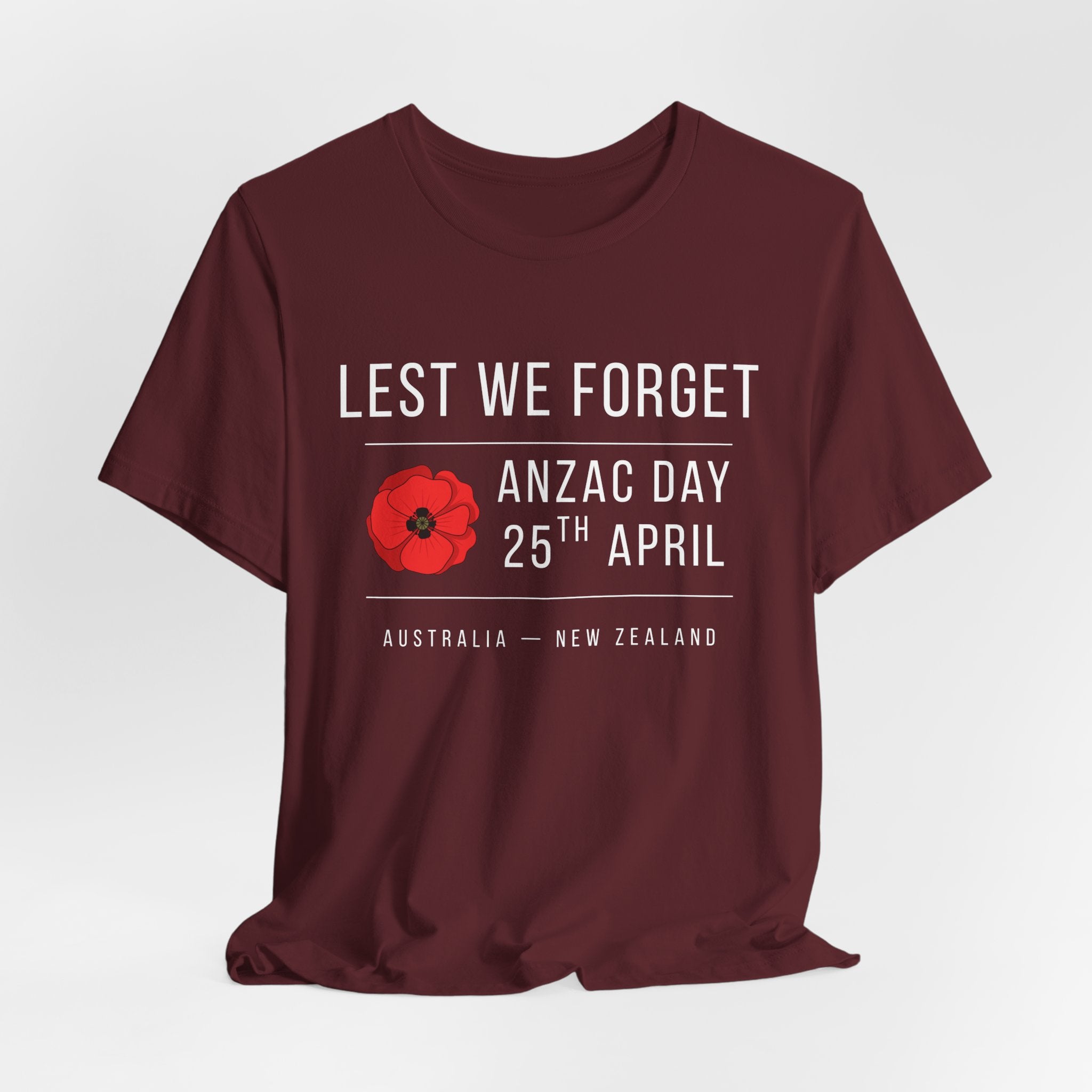 ANZAC Day Tee — "Lest We Forget" Remembrance T-Shirt (25th April, Australia & New Zealand)
