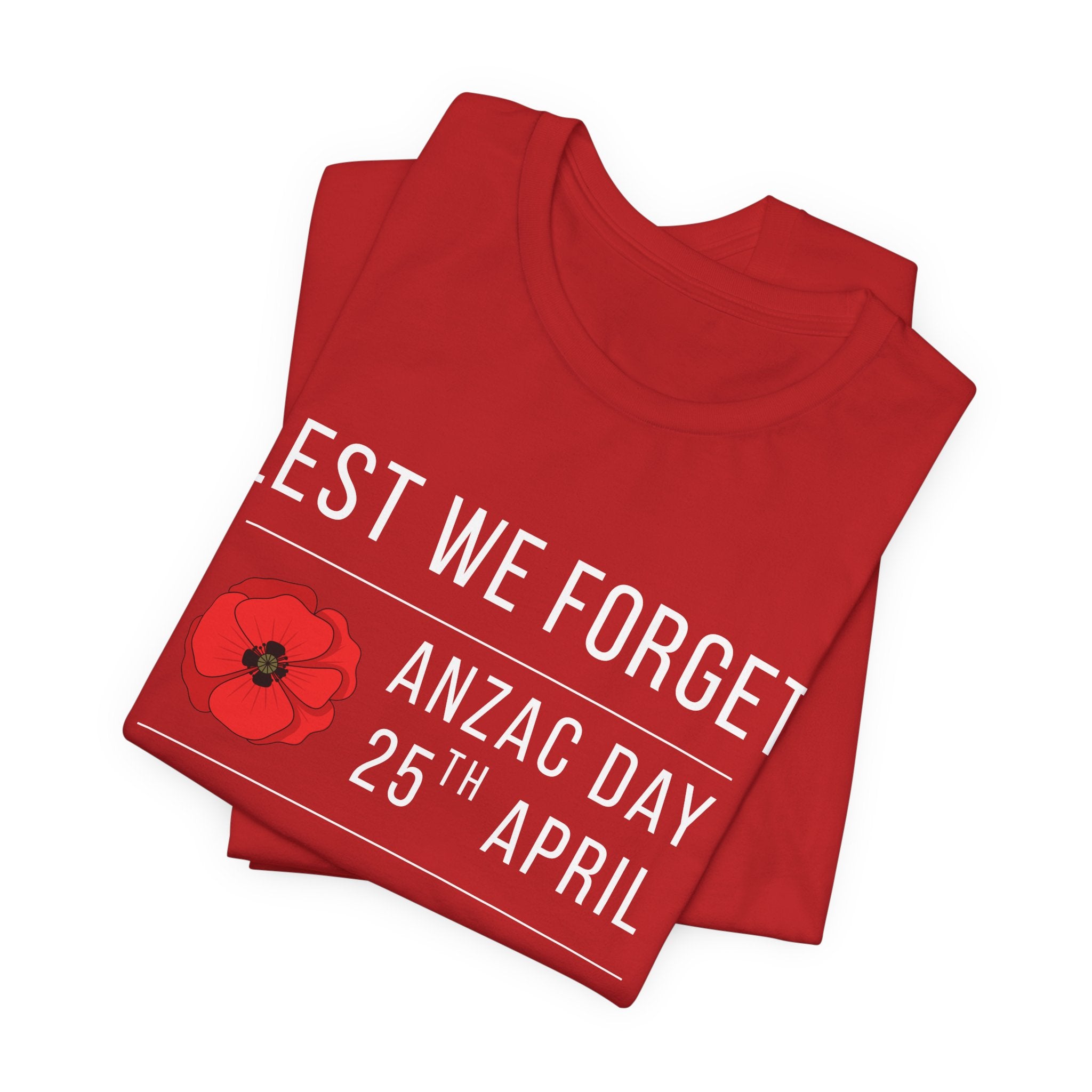 ANZAC Day Tee — "Lest We Forget" Remembrance T-Shirt (25th April, Australia & New Zealand)